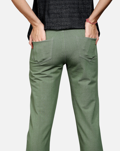 Sage Green Stretch Bootcut Pants