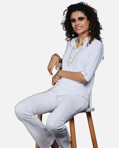 White Cotton Stretch Shirt