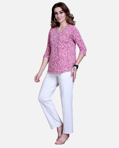 White Easy Fit Cotton Pants