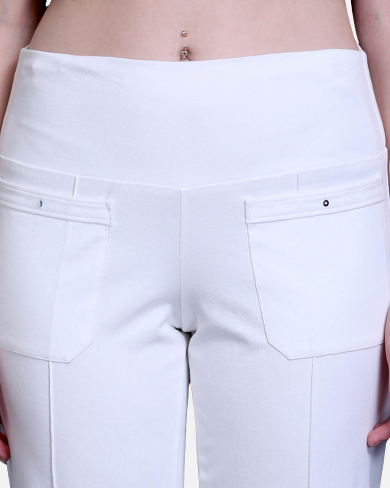 White Easy Fit Cotton Pants