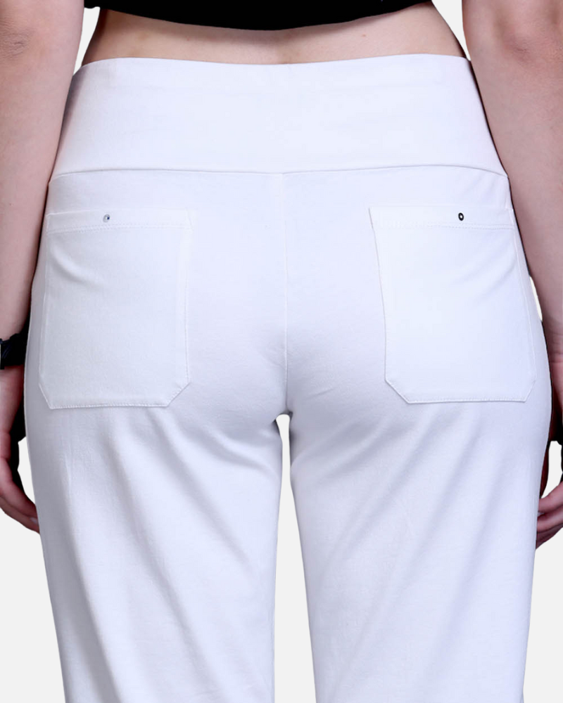White Easy Fit Cotton Pants