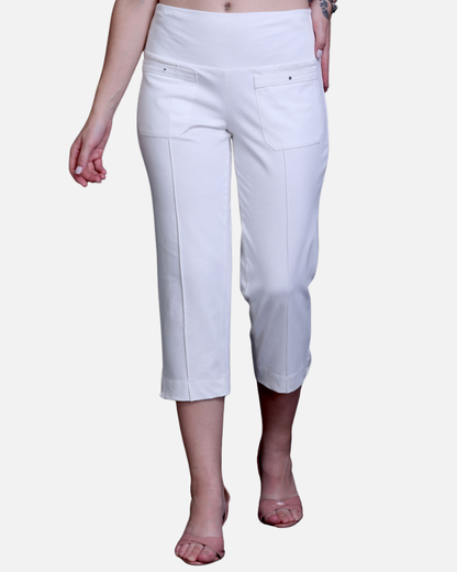 White Stretch Capri