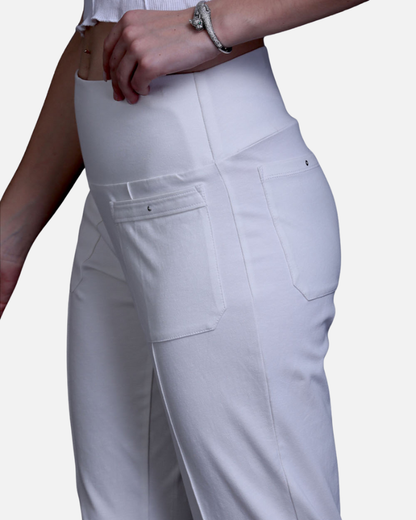 White Stretch Capri