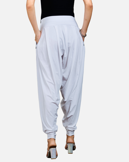 White Stretch Dhoti Salwar (Indian Trouser)