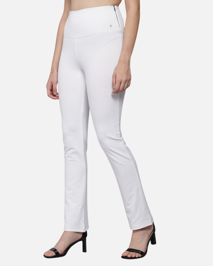 White Stretch Narrow Fit Pants