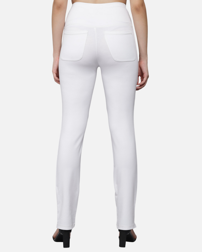 White Stretch Narrow Fit Pants