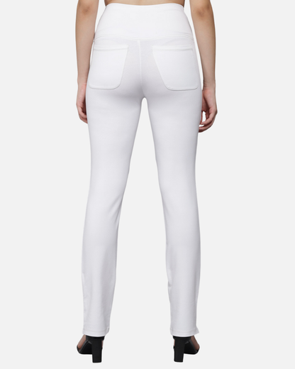 White Stretch Narrow Fit Pants