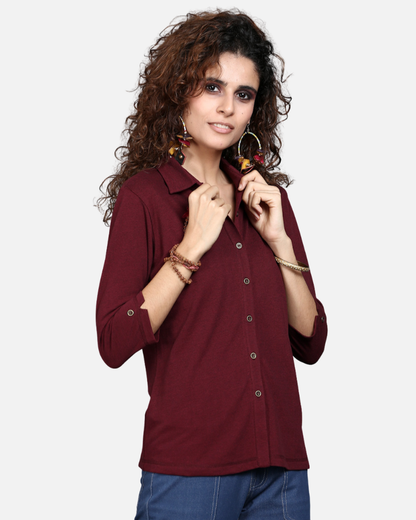 Wine Stretch Shirt