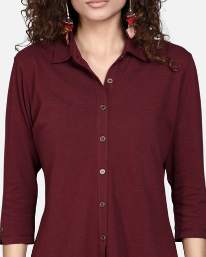 Wine Stretch Shirt