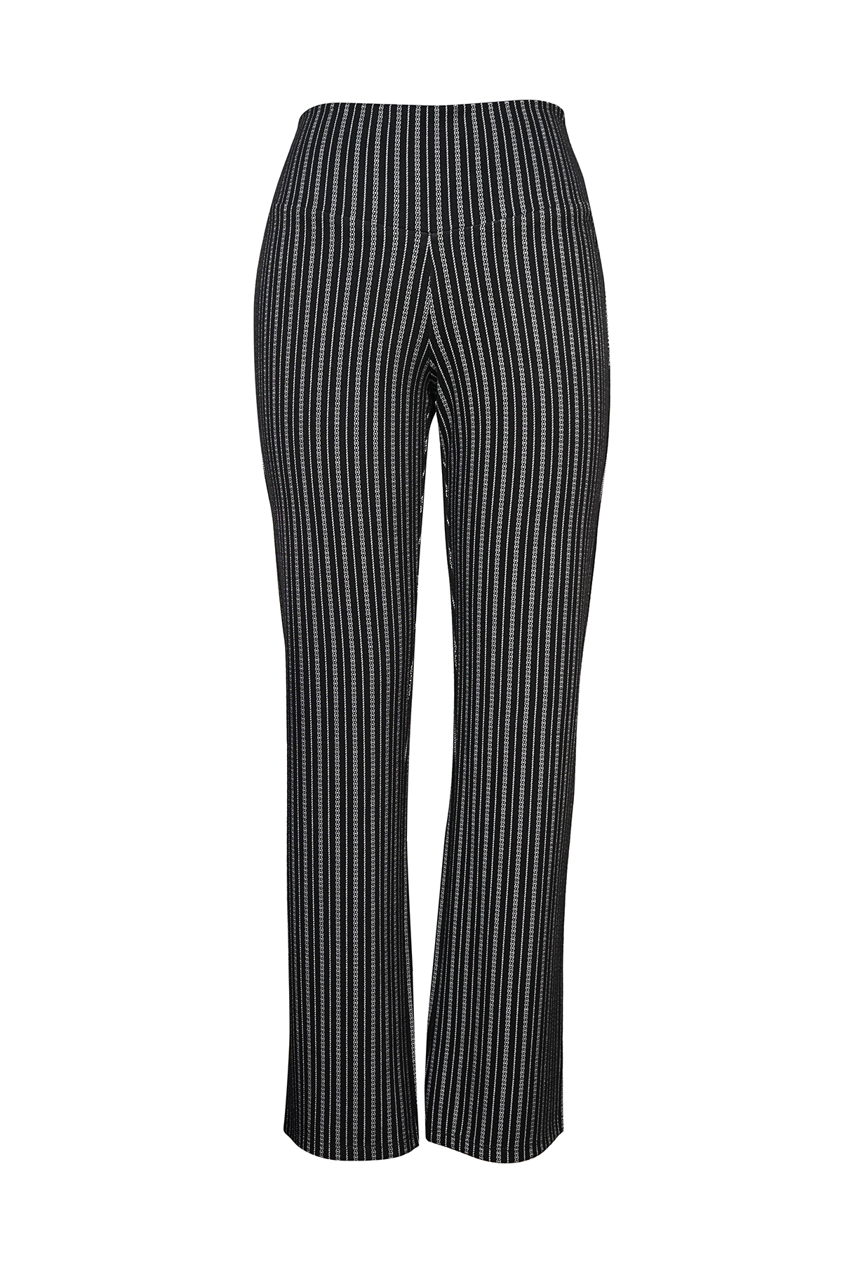 Striped Black and White Stretch Trousers