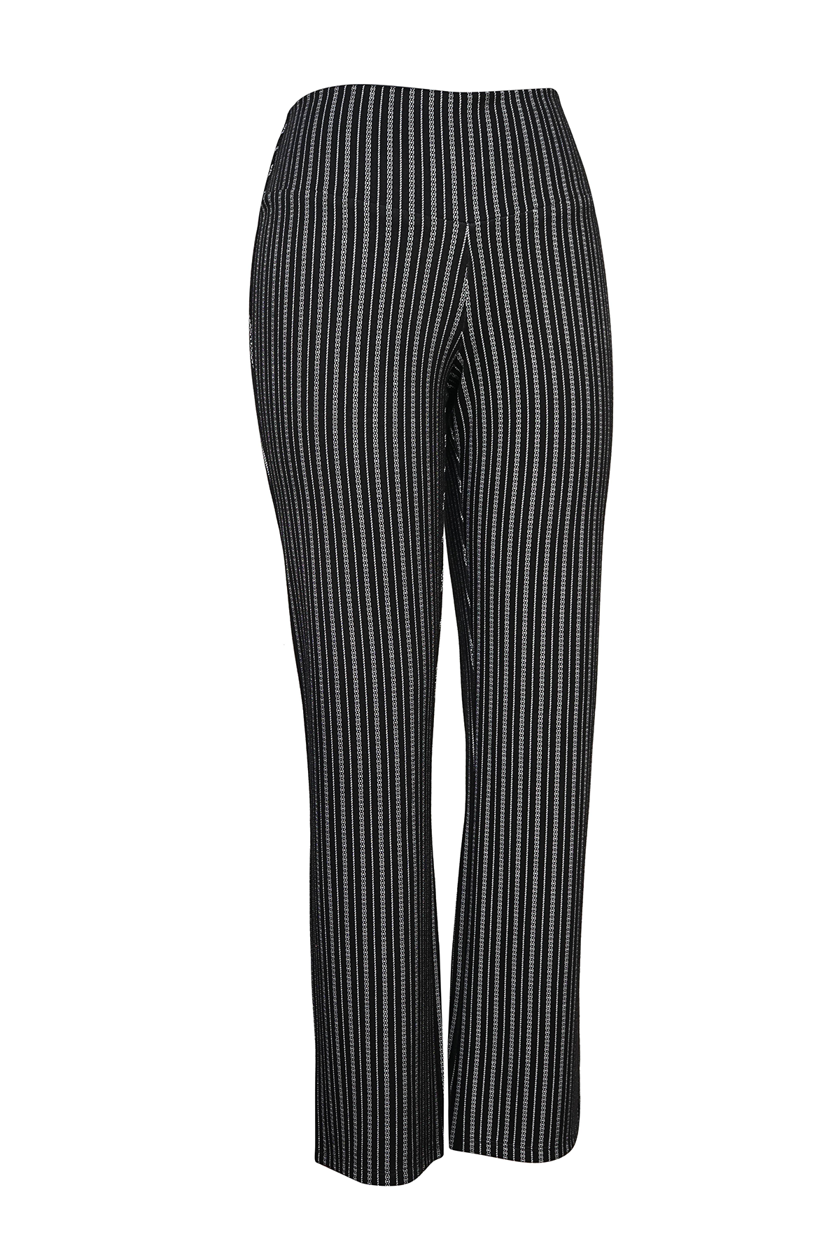 Striped Black and White Stretch Trousers
