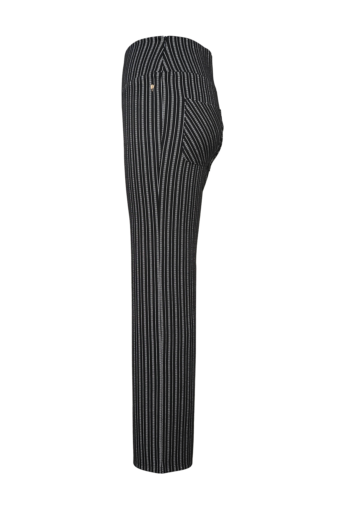 Striped Black and White Stretch Trousers