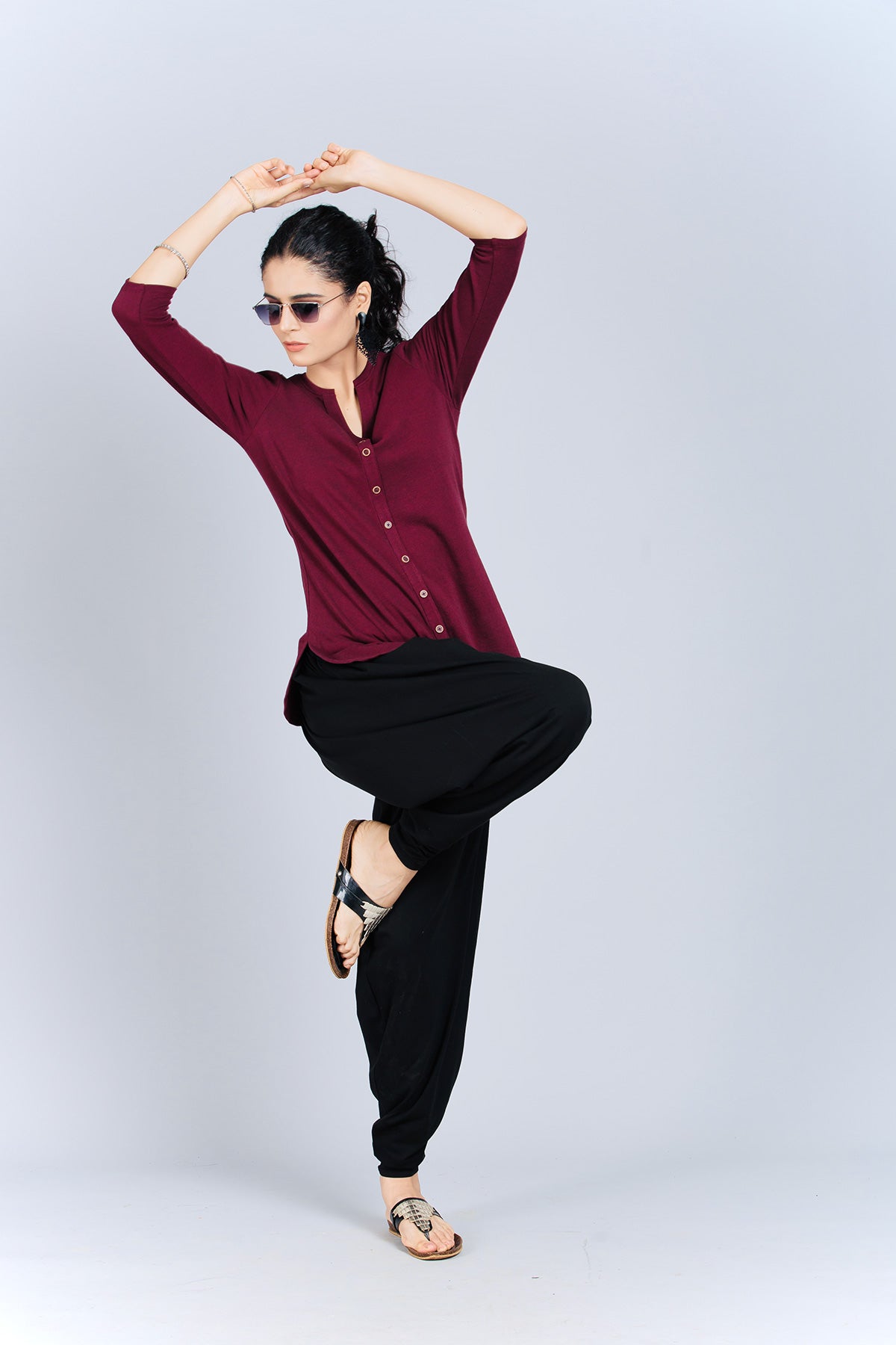 Black Stretch Dhoti Salwar (Indian Trouser)