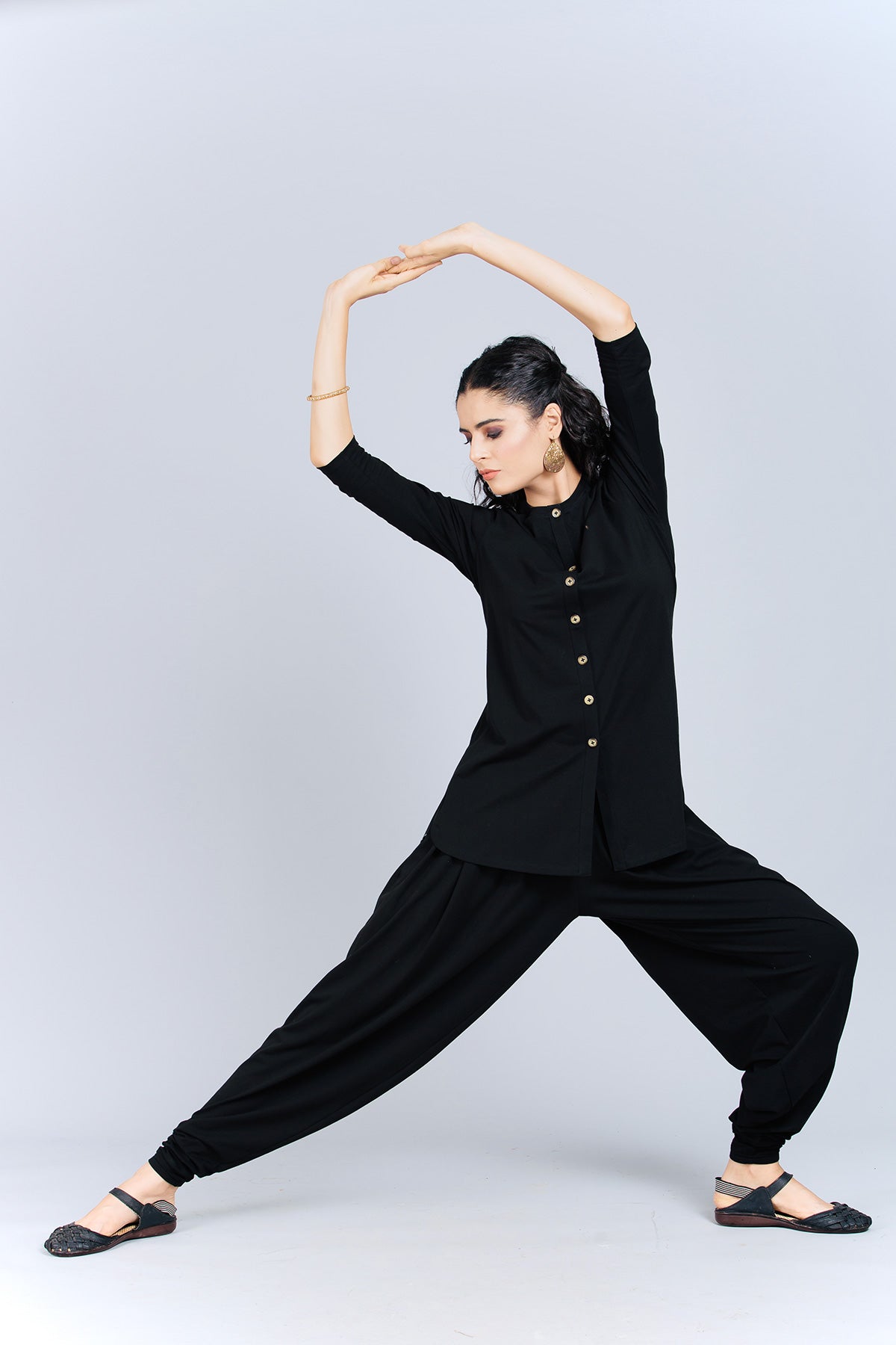 Black Stretch Dhoti Salwar (Indian Trouser)