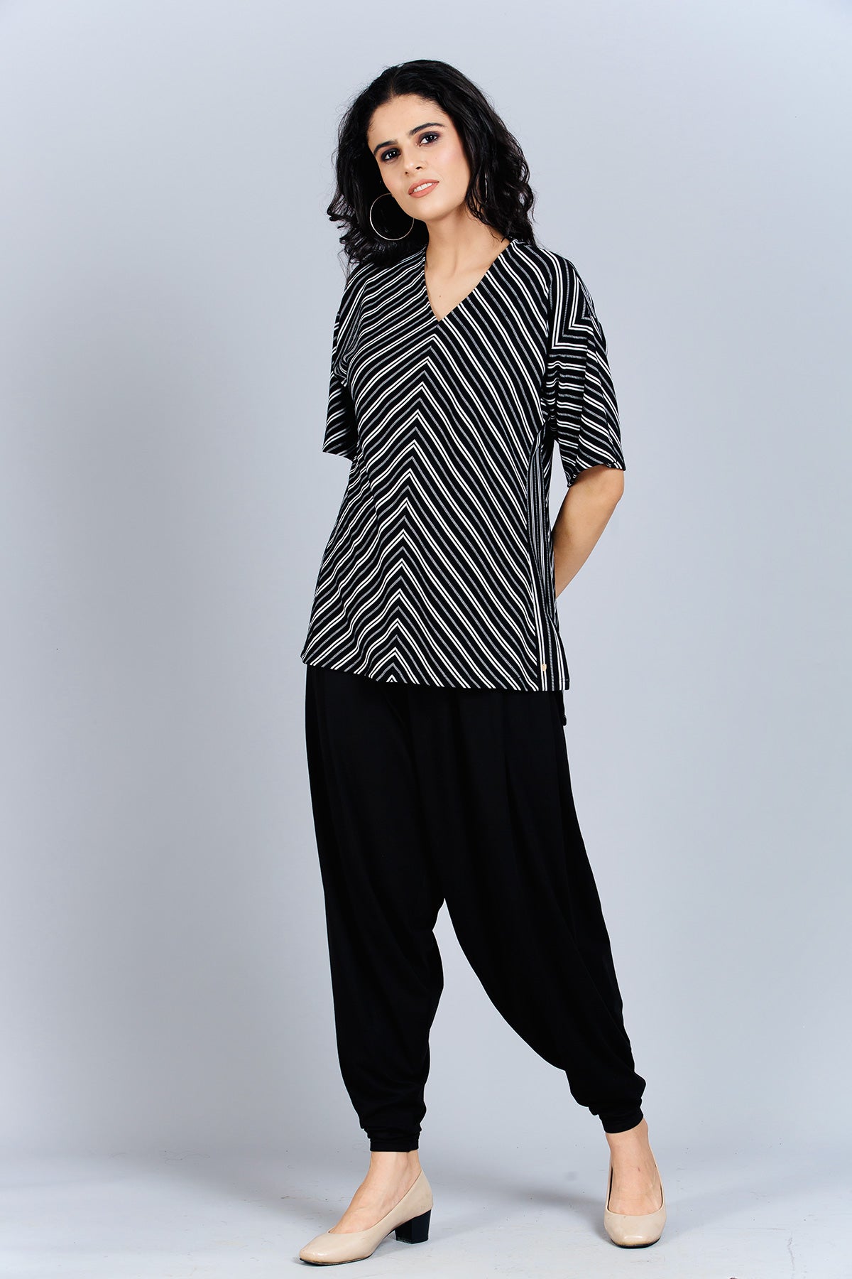 Black Stretch Dhoti Salwar (Indian Trouser)