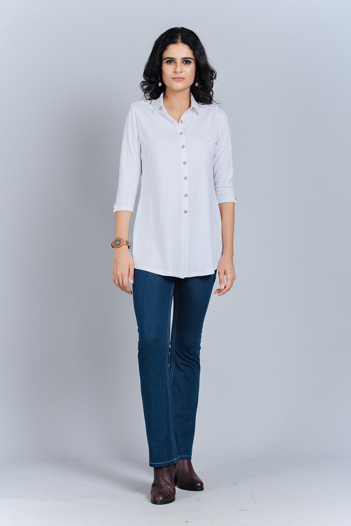 Long White Stretch Shirt Kurta