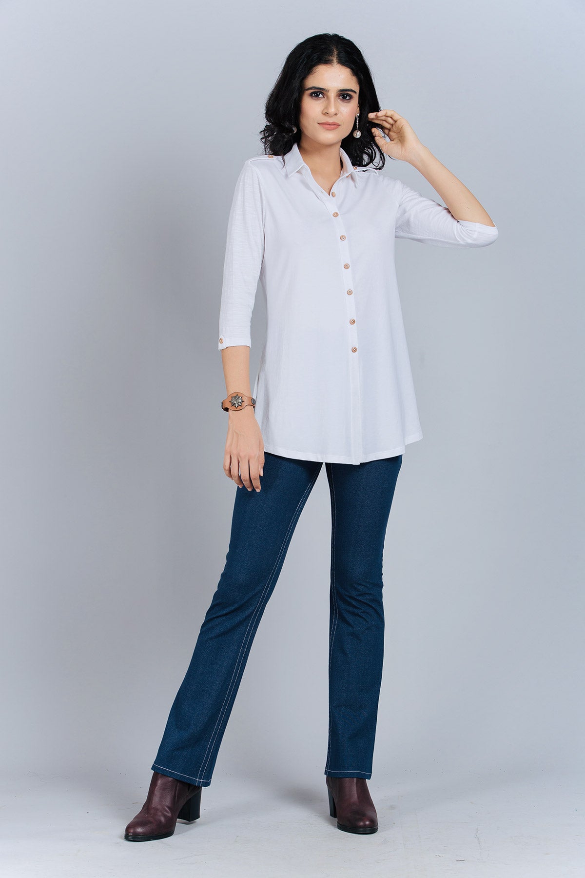 Long White Stretch Shirt Kurta