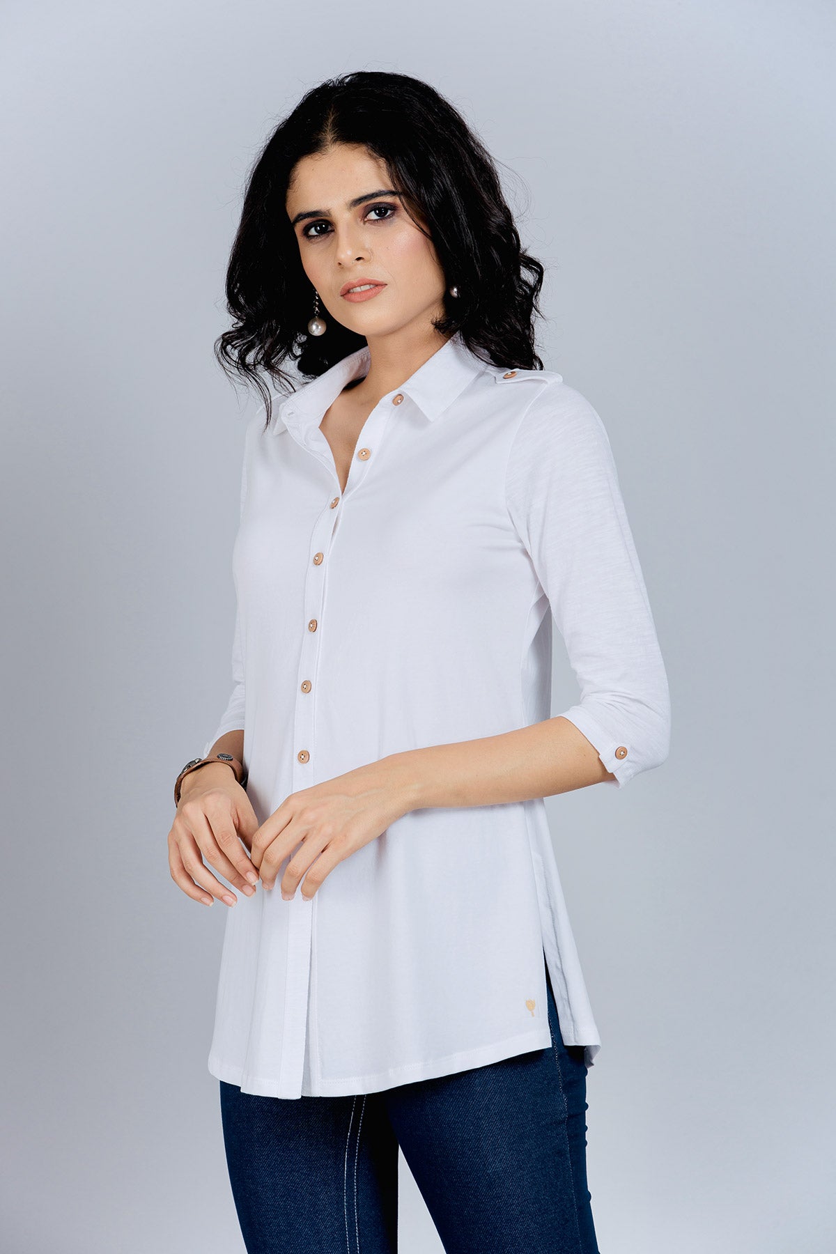 Long White Stretch Shirt Kurta