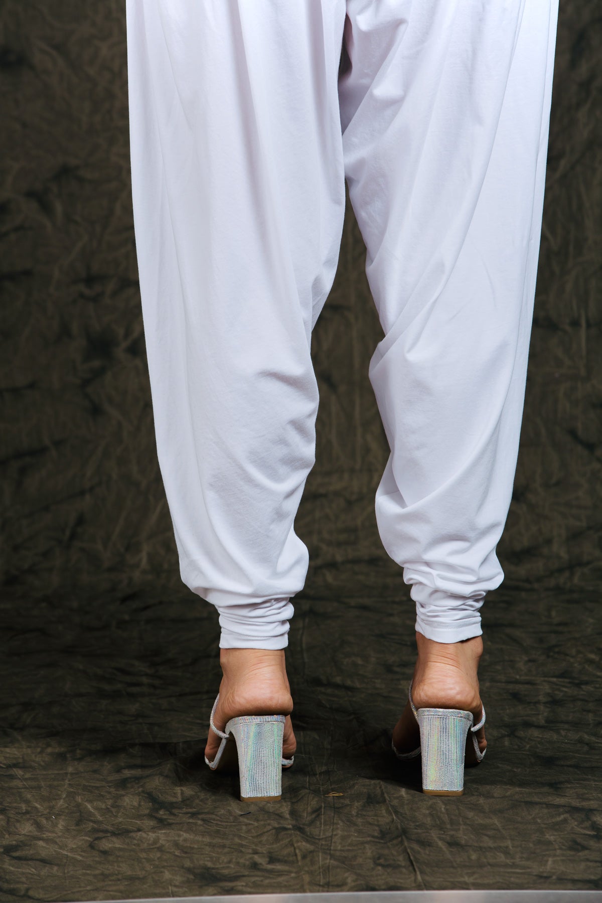 White Stretch Dhoti Salwar (Indian Trouser)