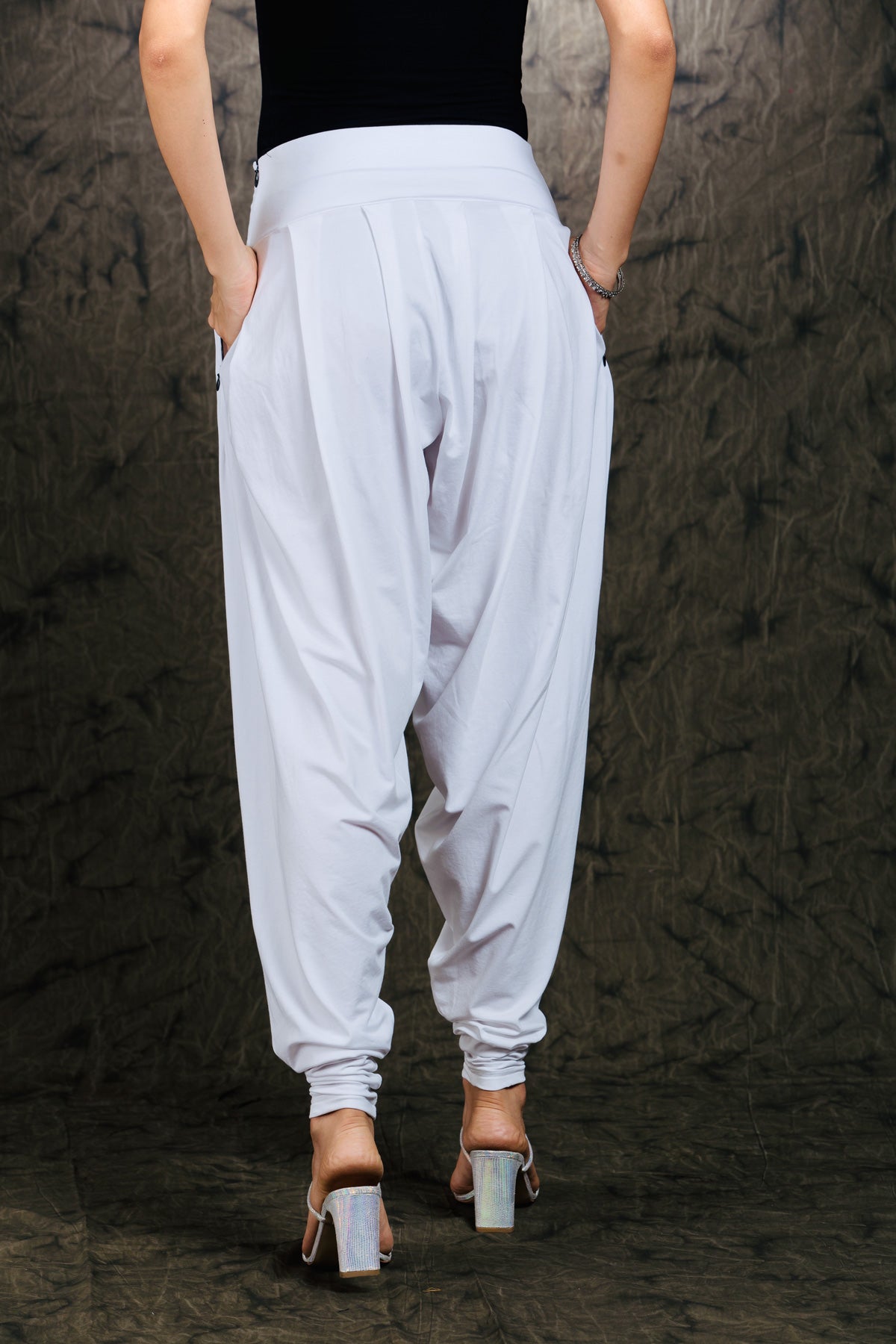 White Stretch Dhoti Salwar (Indian Trouser)
