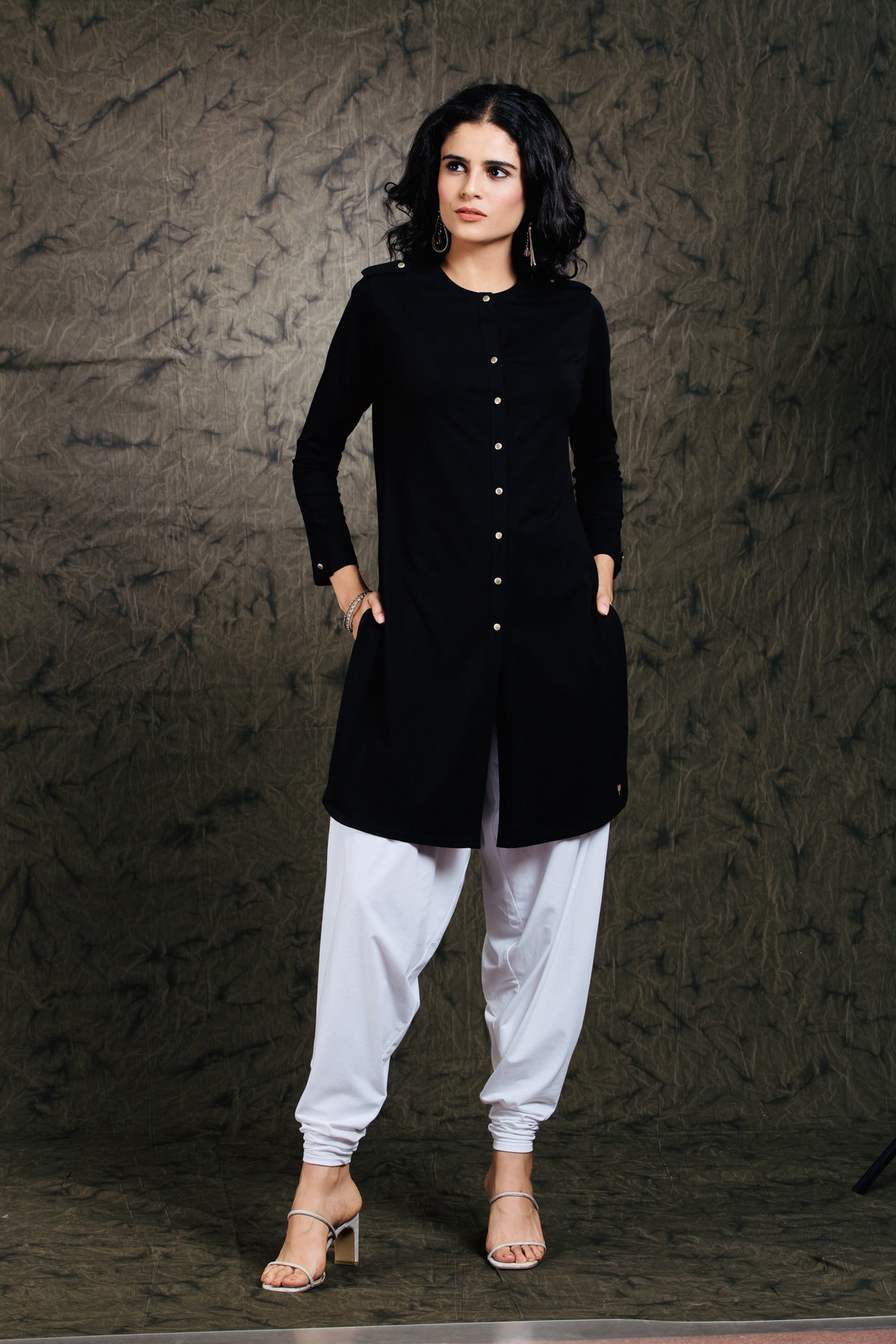 White Stretch Dhoti Salwar (Indian Trouser)