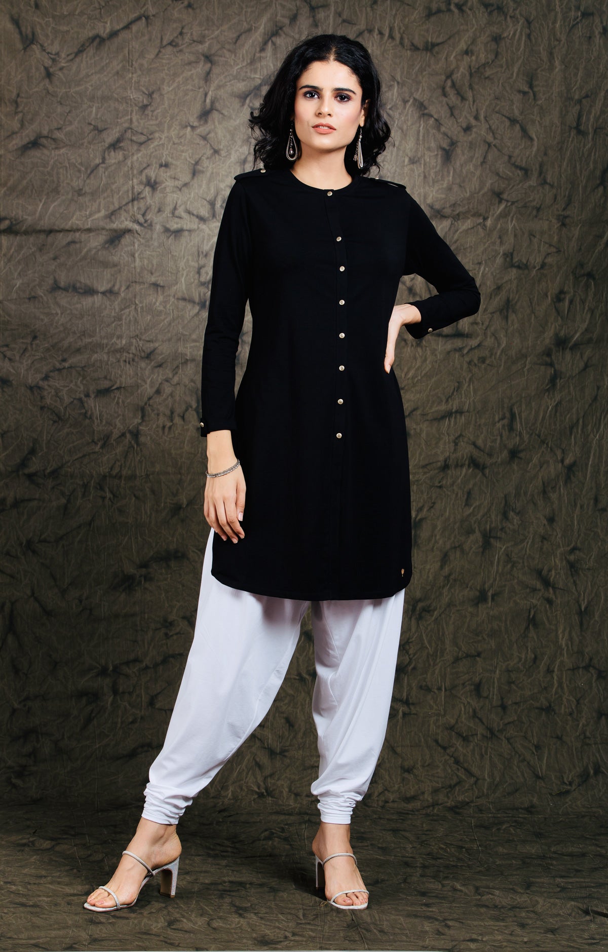 White Stretch Dhoti Salwar (Indian Trouser)