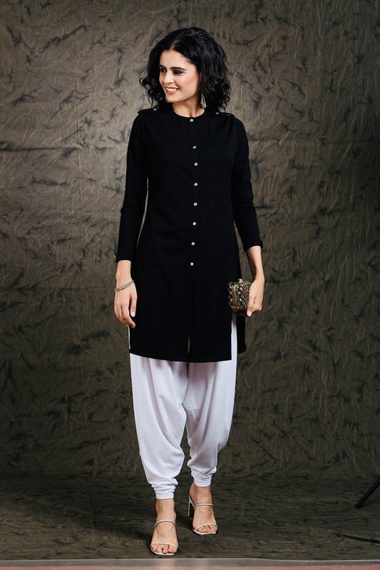 White Stretch Dhoti Salwar