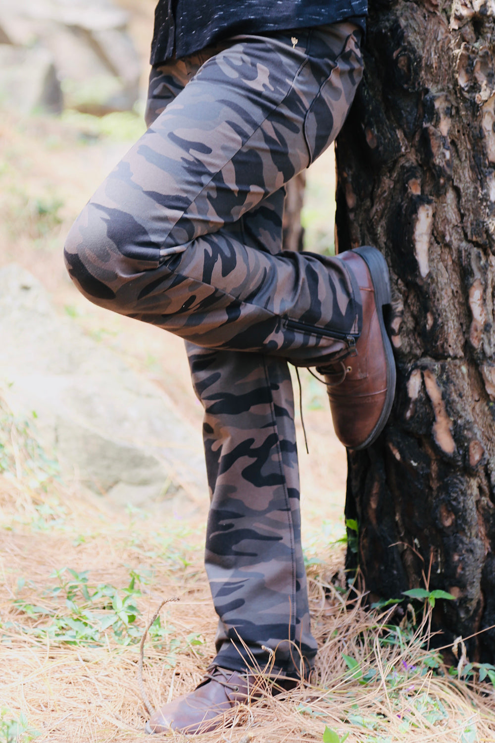 Grey Stretch Camouflage Defender Pants
