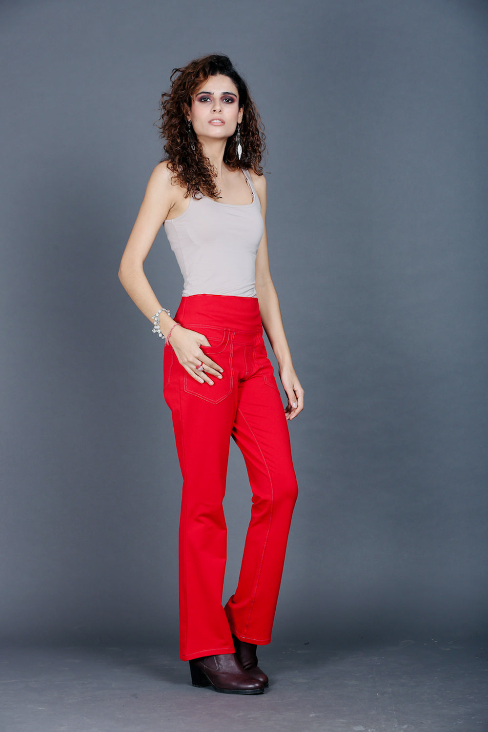 Red Stretch Pants