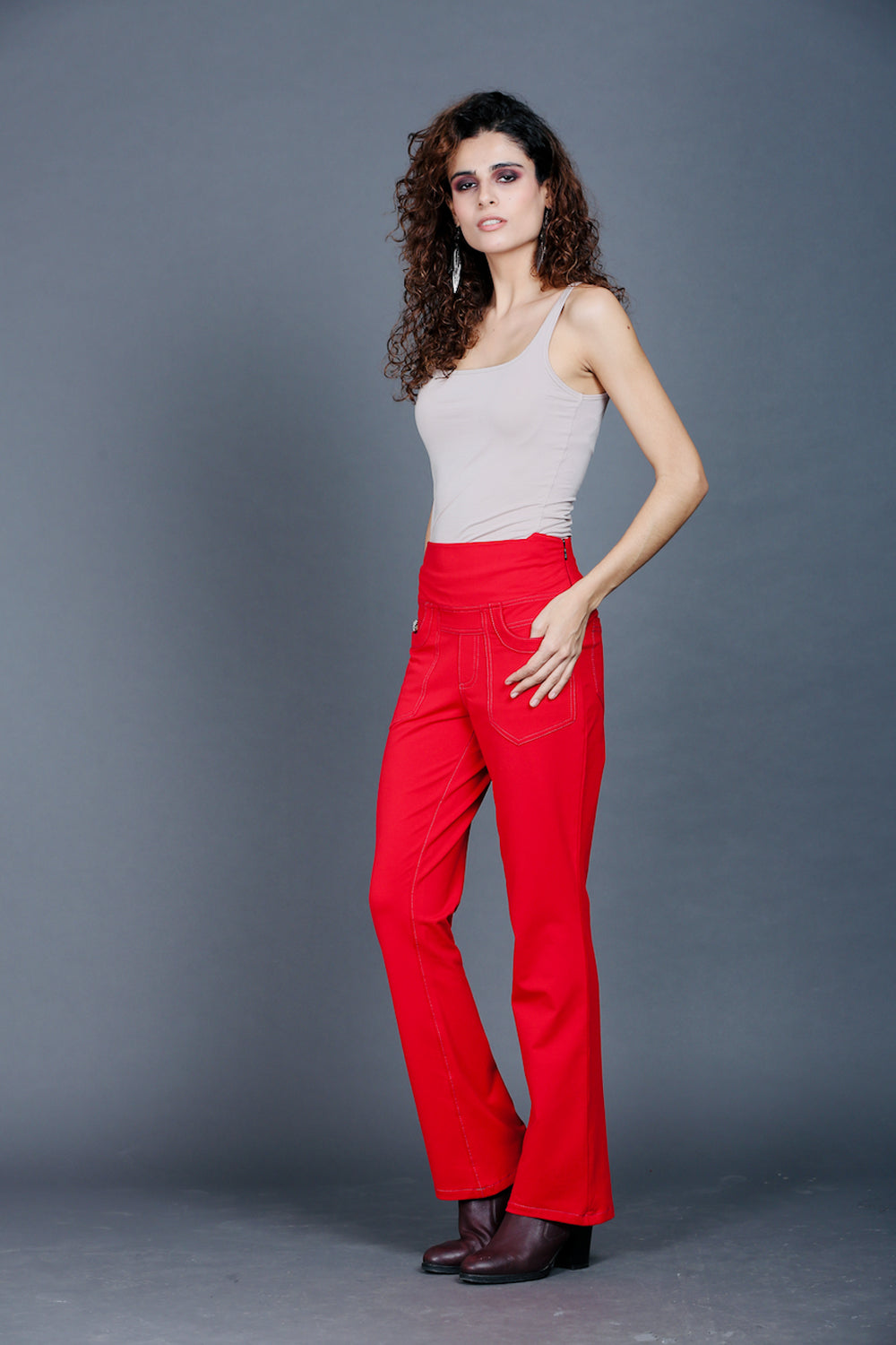 Red Stretch Pants