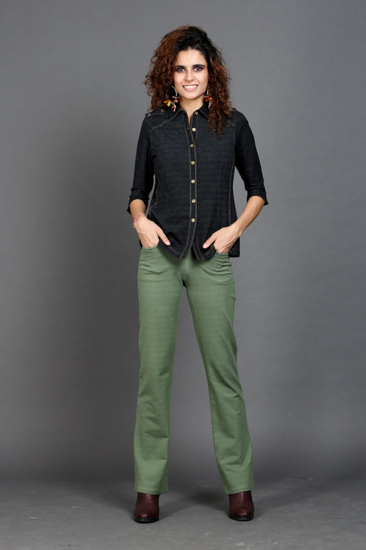 Sage Green Stretch Bootcut Pants