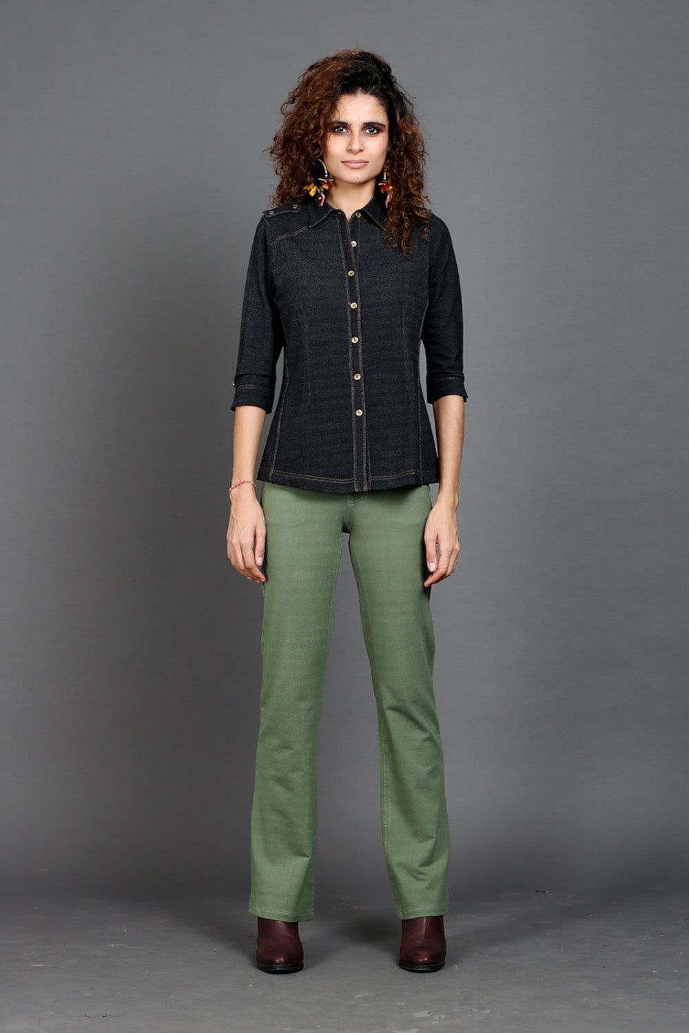 Sage Green Stretch Bootcut Pants