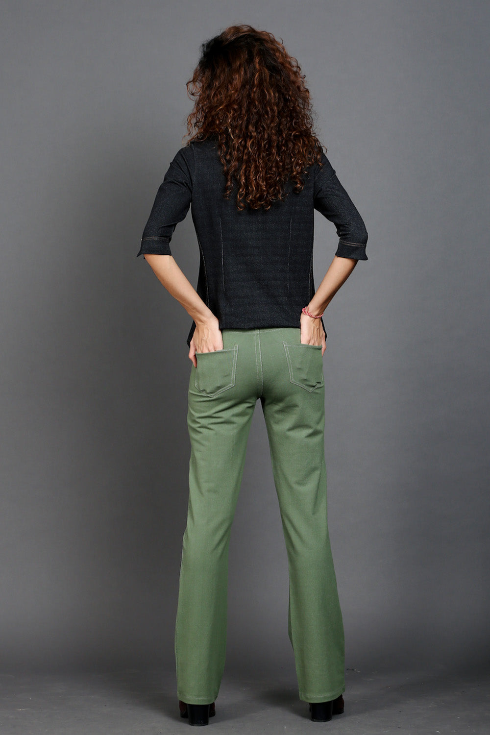 Sage Green Stretch Bootcut Pants