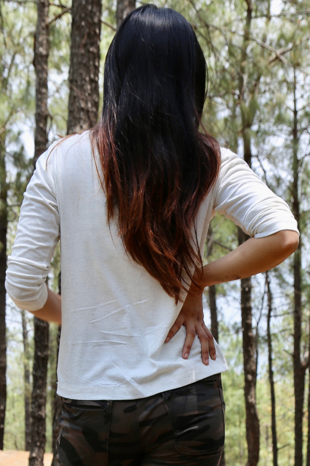 White Silver Woven Stretch Shirt