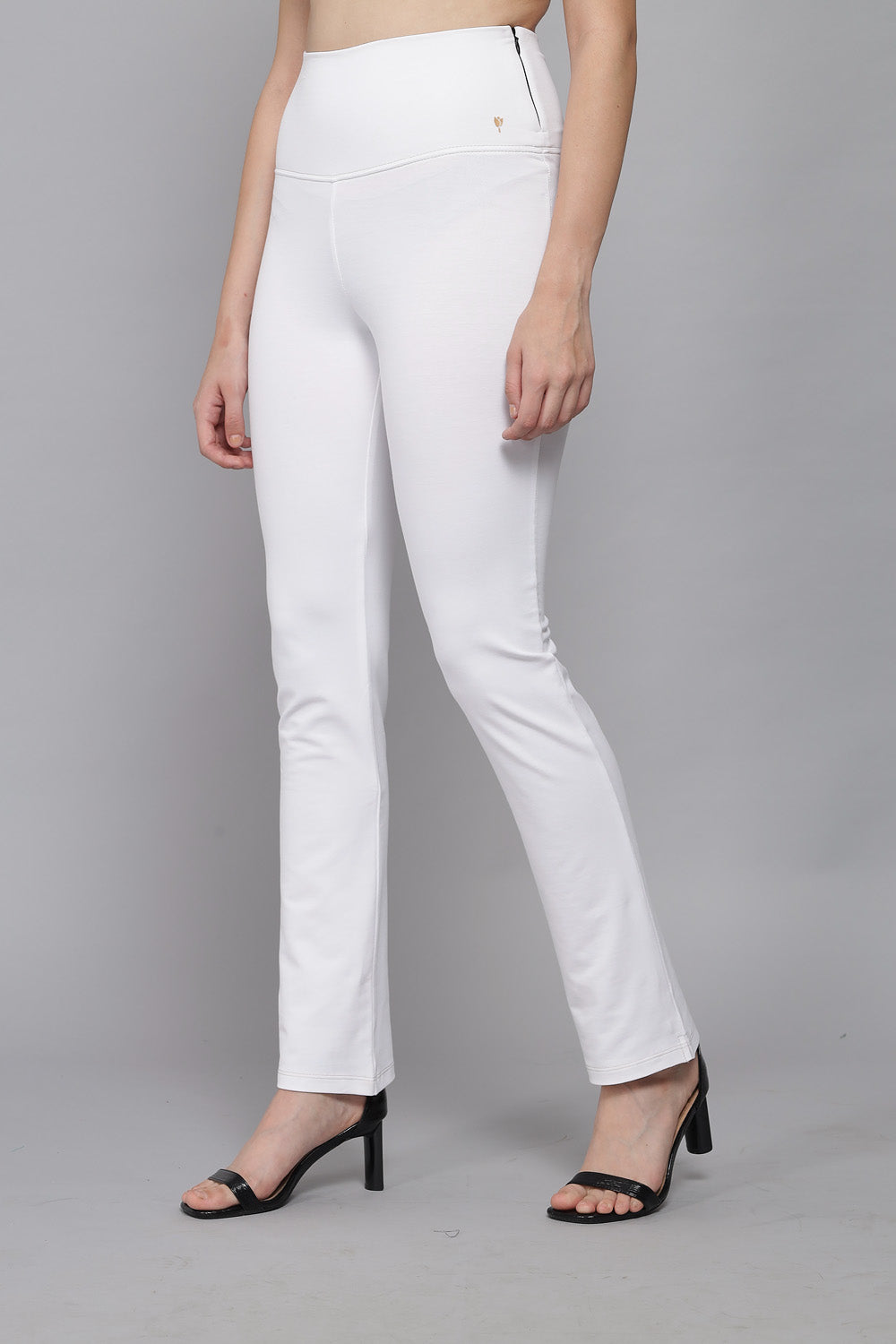 White Stretch Narrow Fit Pants