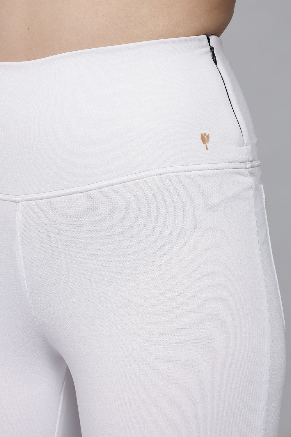 White Stretch Narrow Fit Pants