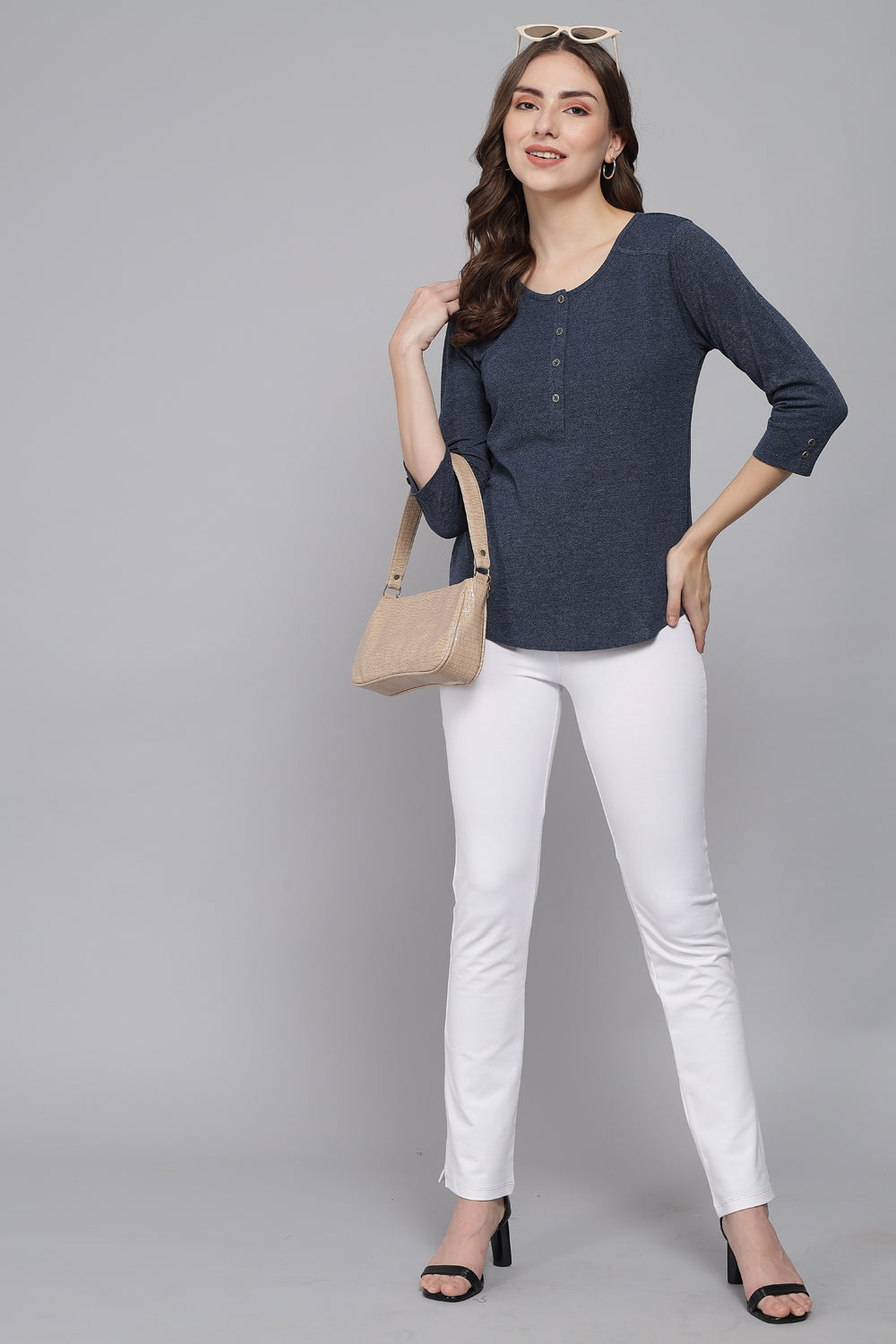 White Stretch Narrow Fit Pants
