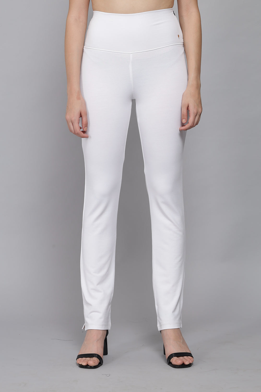 White Stretch Narrow Fit Pants