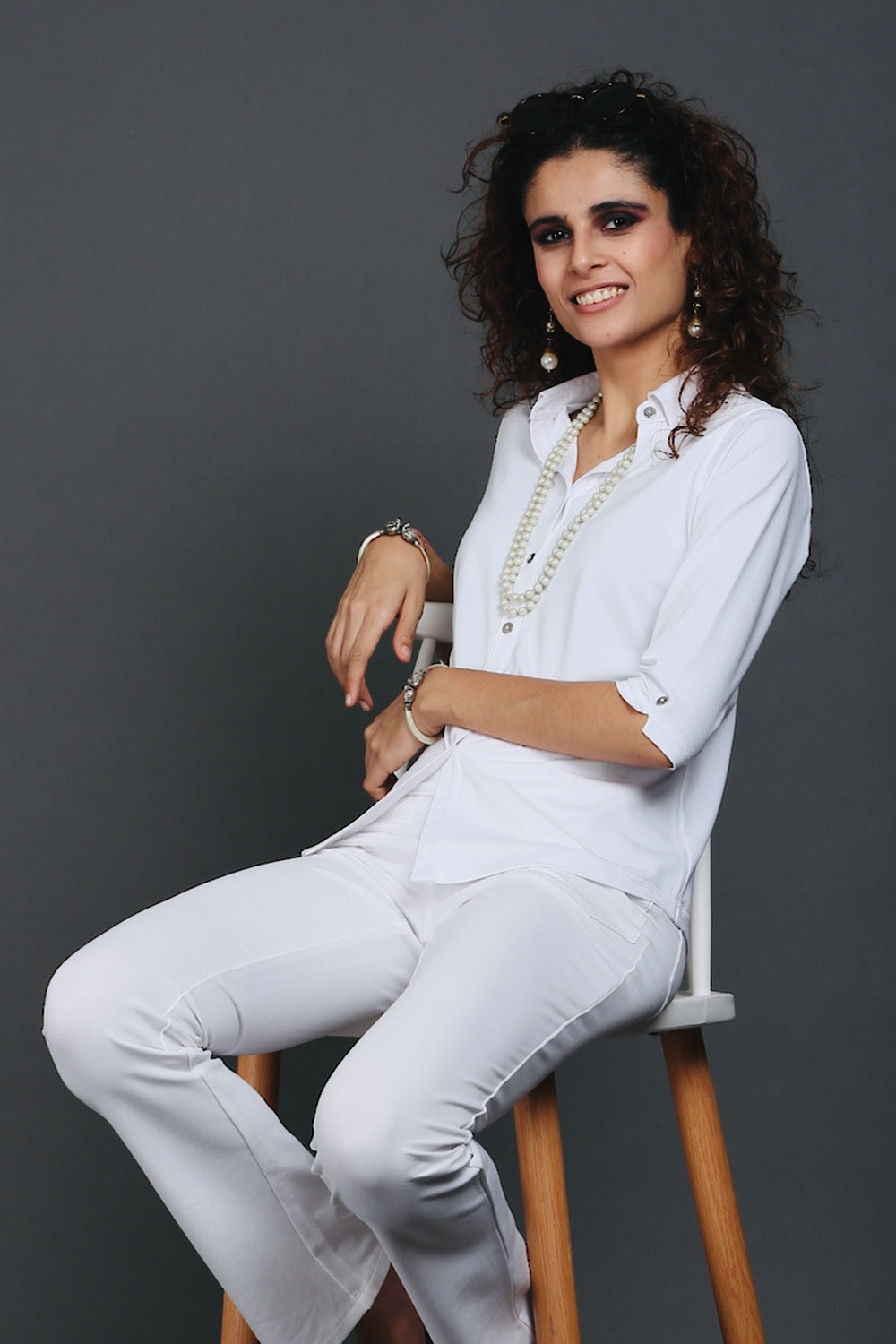 White Cotton Stretch Shirt
