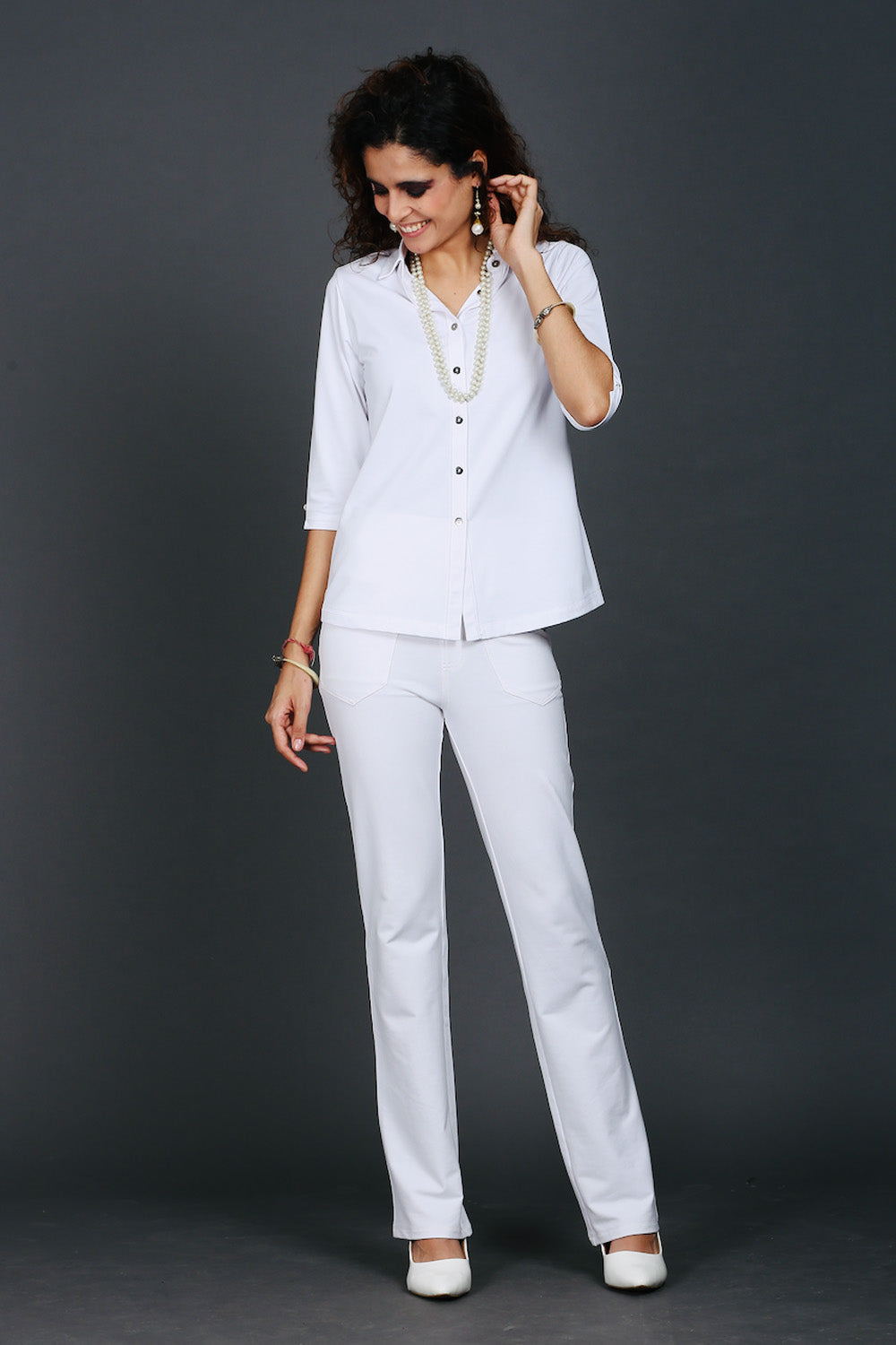 White Cotton Stretch Shirt