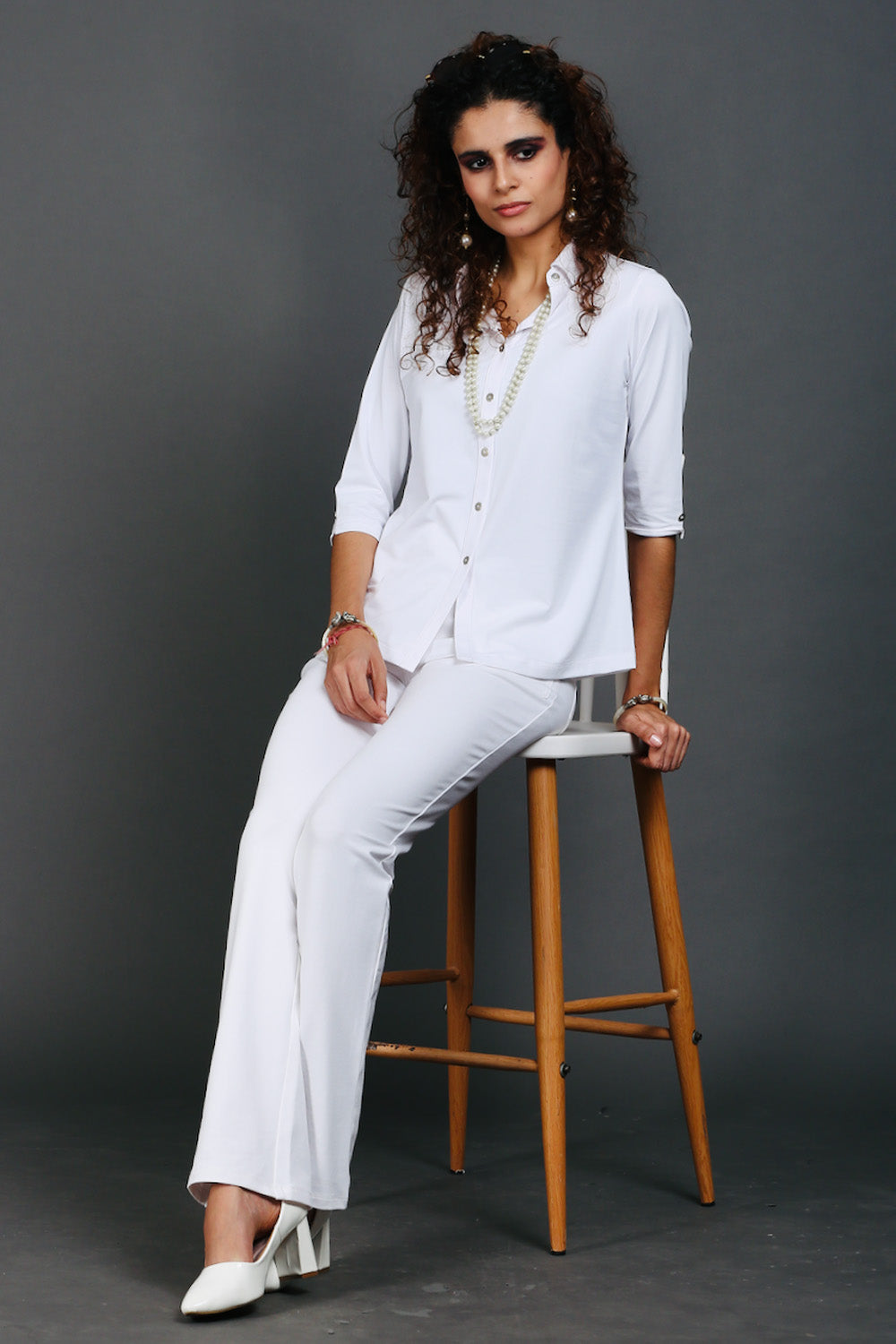 White Cotton Stretch Shirt