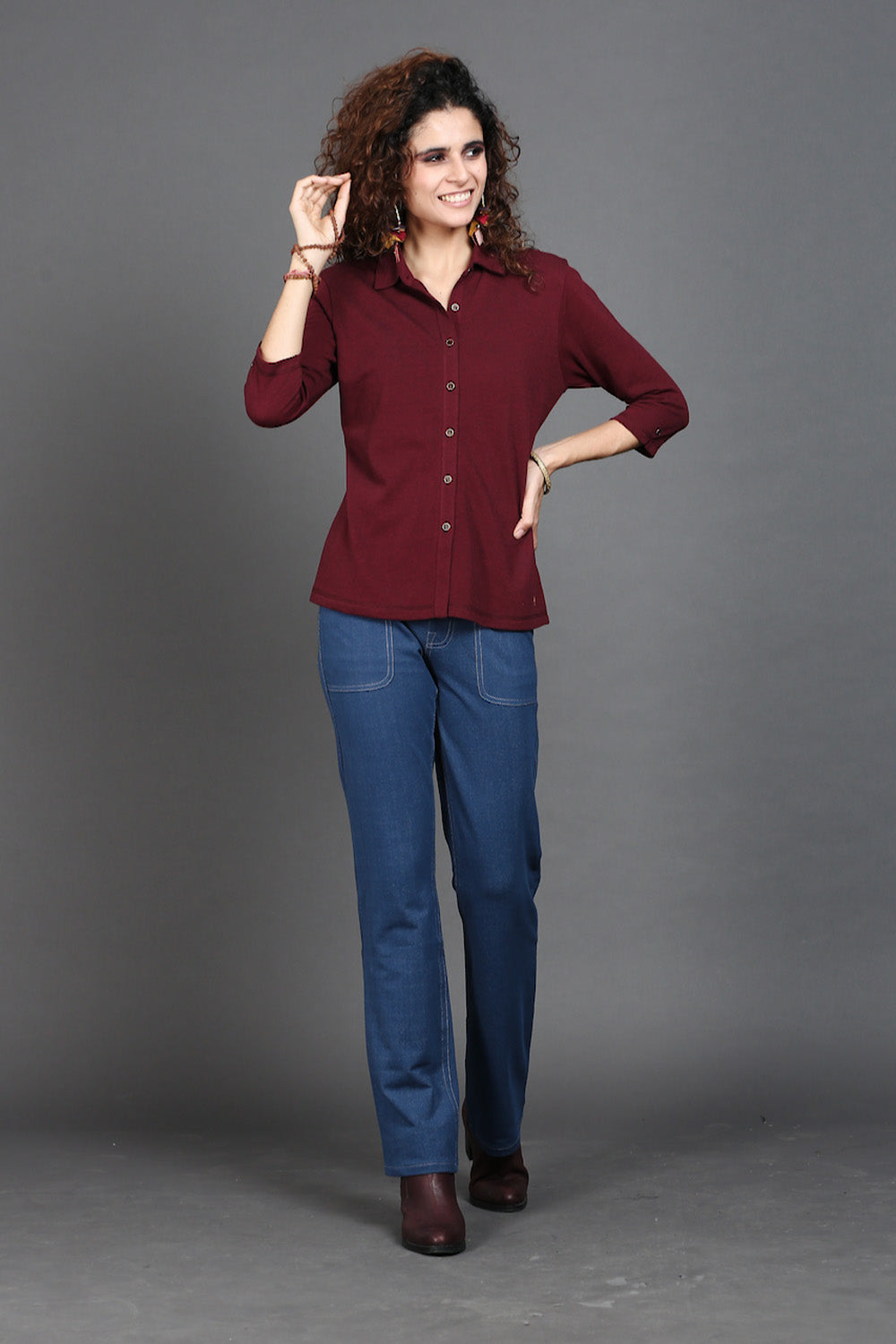 Wine Stretch Shirt