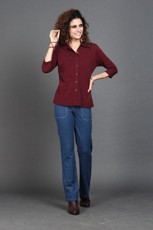 Wine Stretch Shirt
