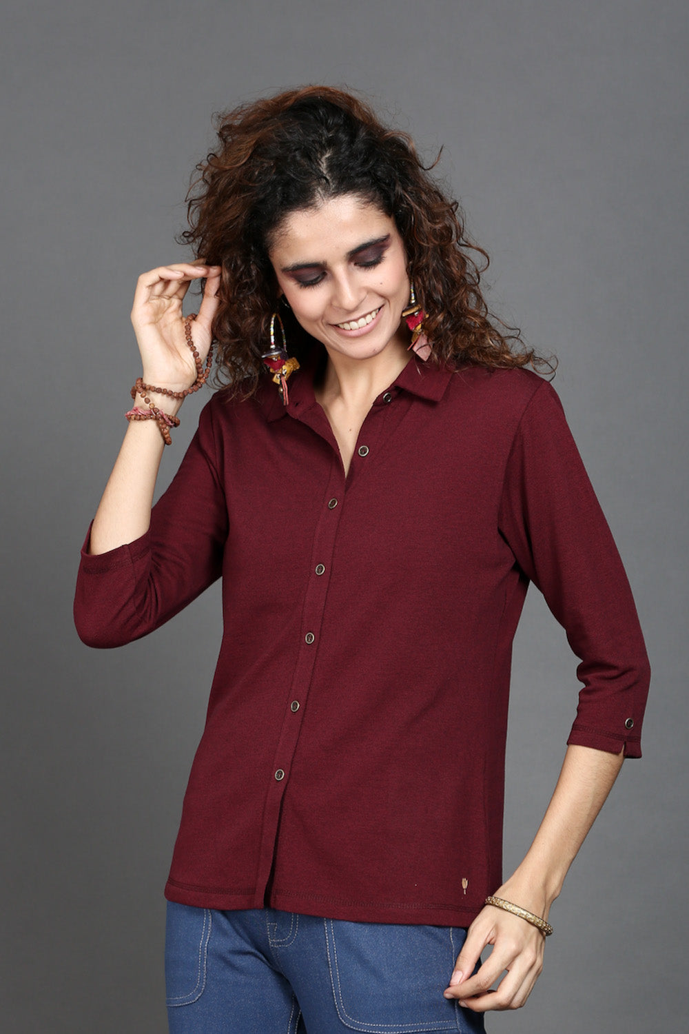 Wine Stretch Shirt