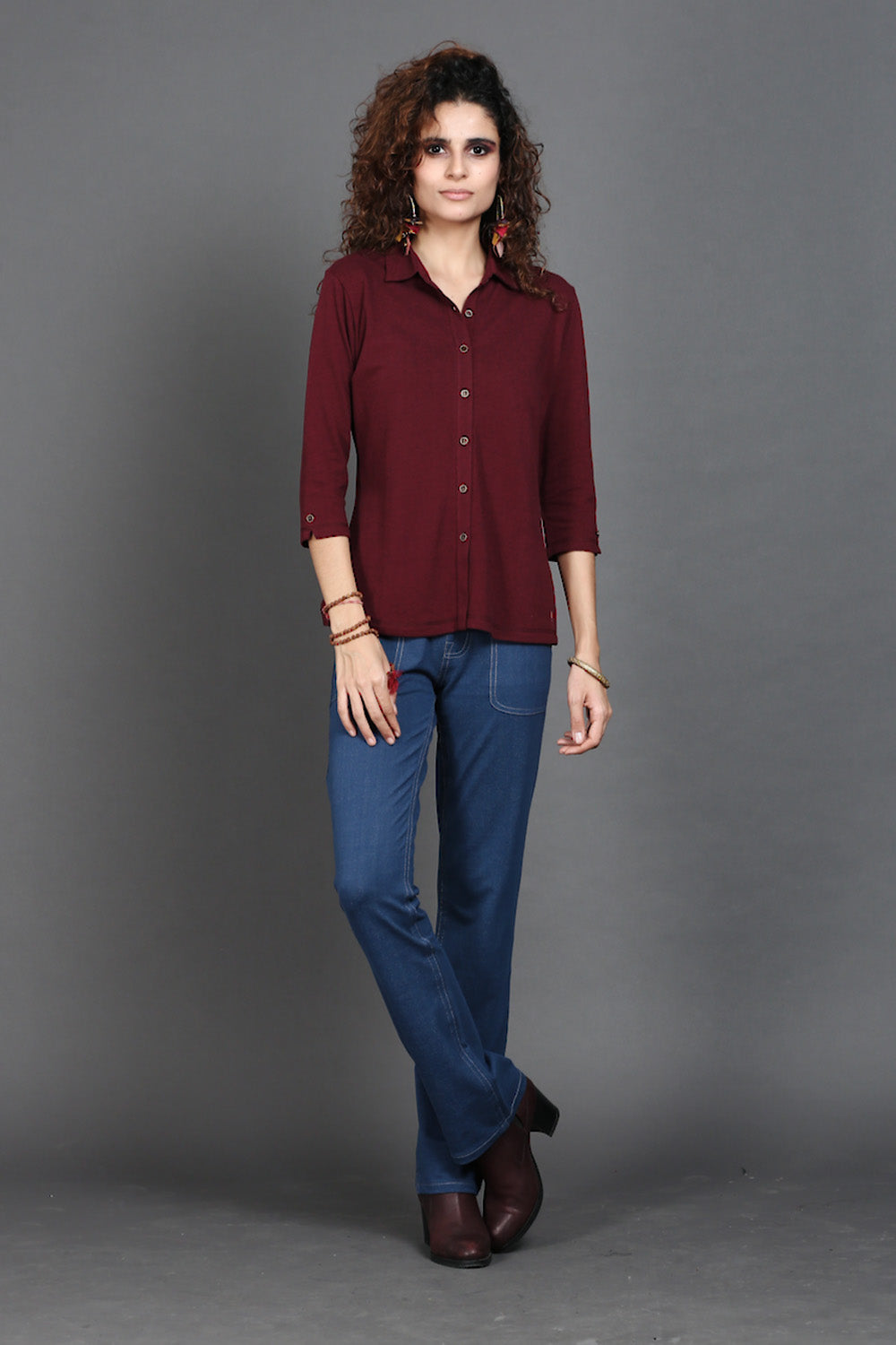 Wine Stretch Shirt